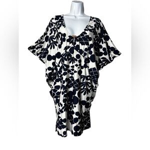 Trina Turk Women Swim Cover Up Tunic Dress Size Medium Multi Color Floral Print